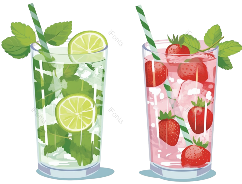 水果图片,设计元素元素,白色背景PNG,冰块免抠素材